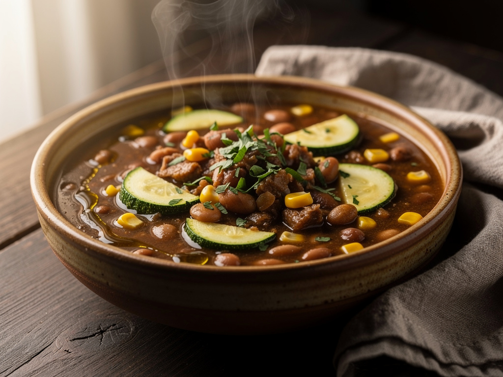 Bean Soup with Zucchini and Corn