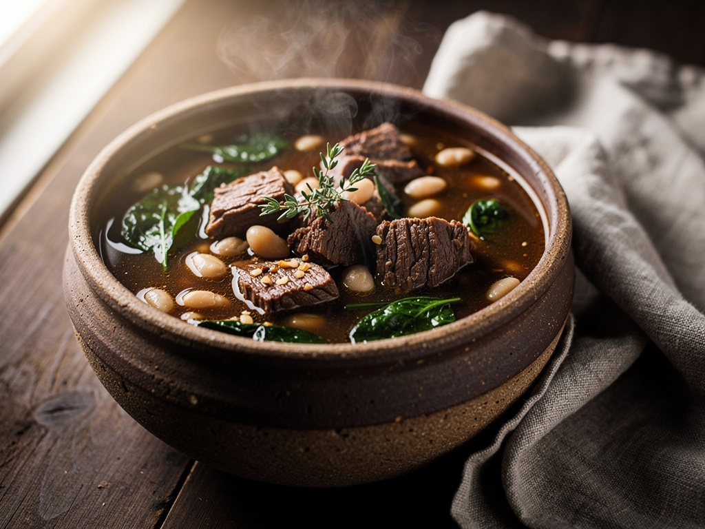 Beef, Bean and Spinach Soup