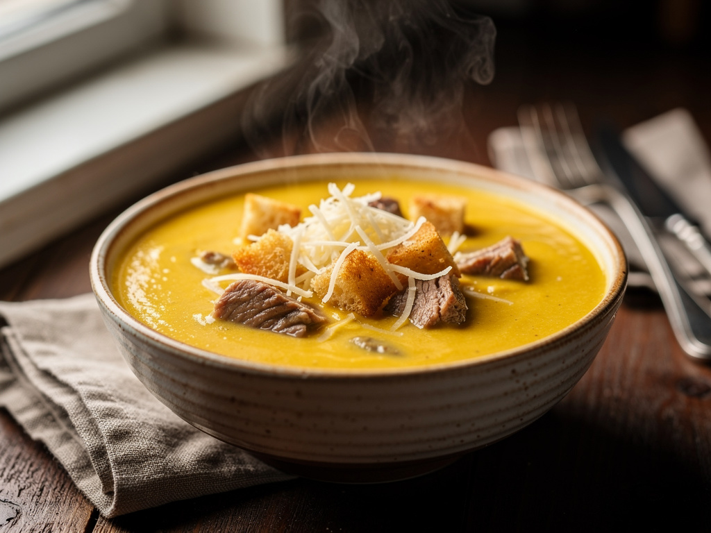 Cheese Soup with Meat