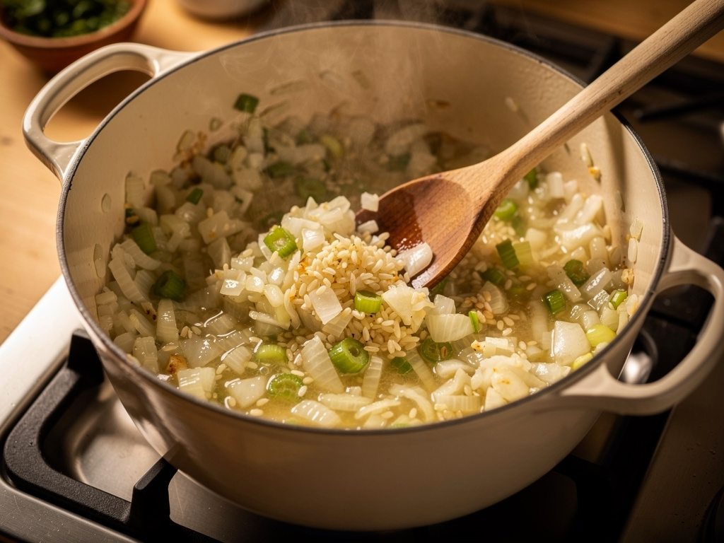Sautéing the aromatics until fragrant.