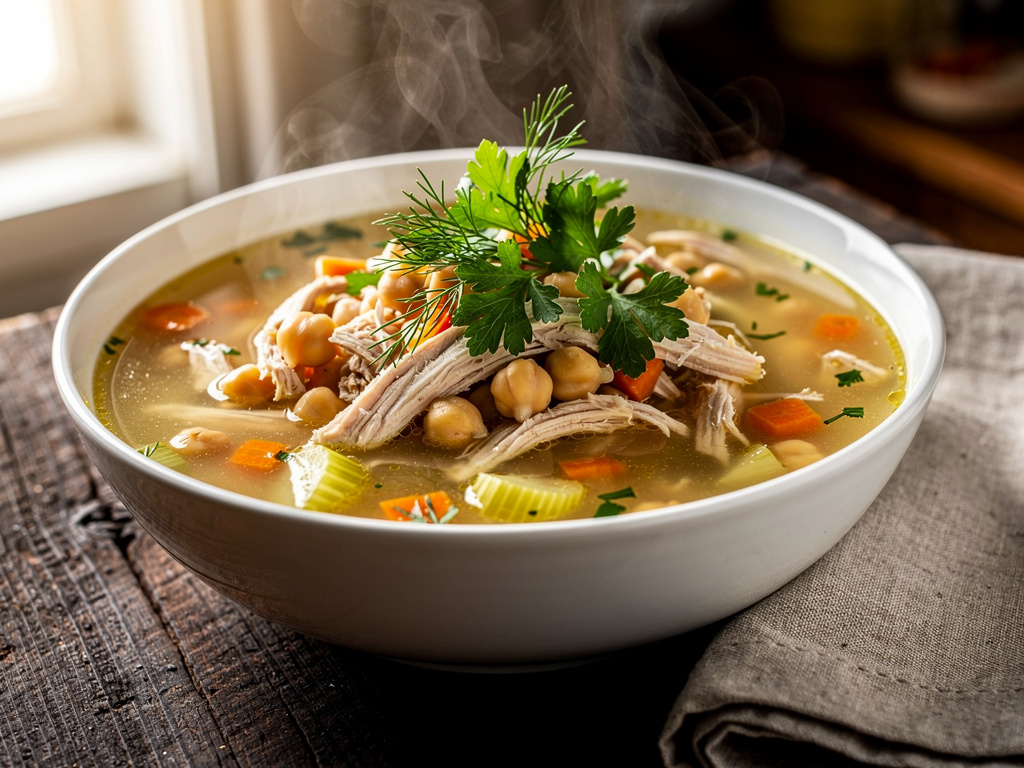 Chicken Soup with Chickpeas