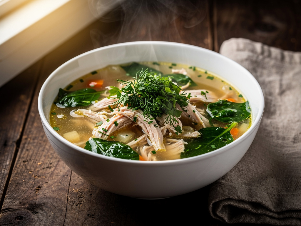 Chicken Soup with Spinach
