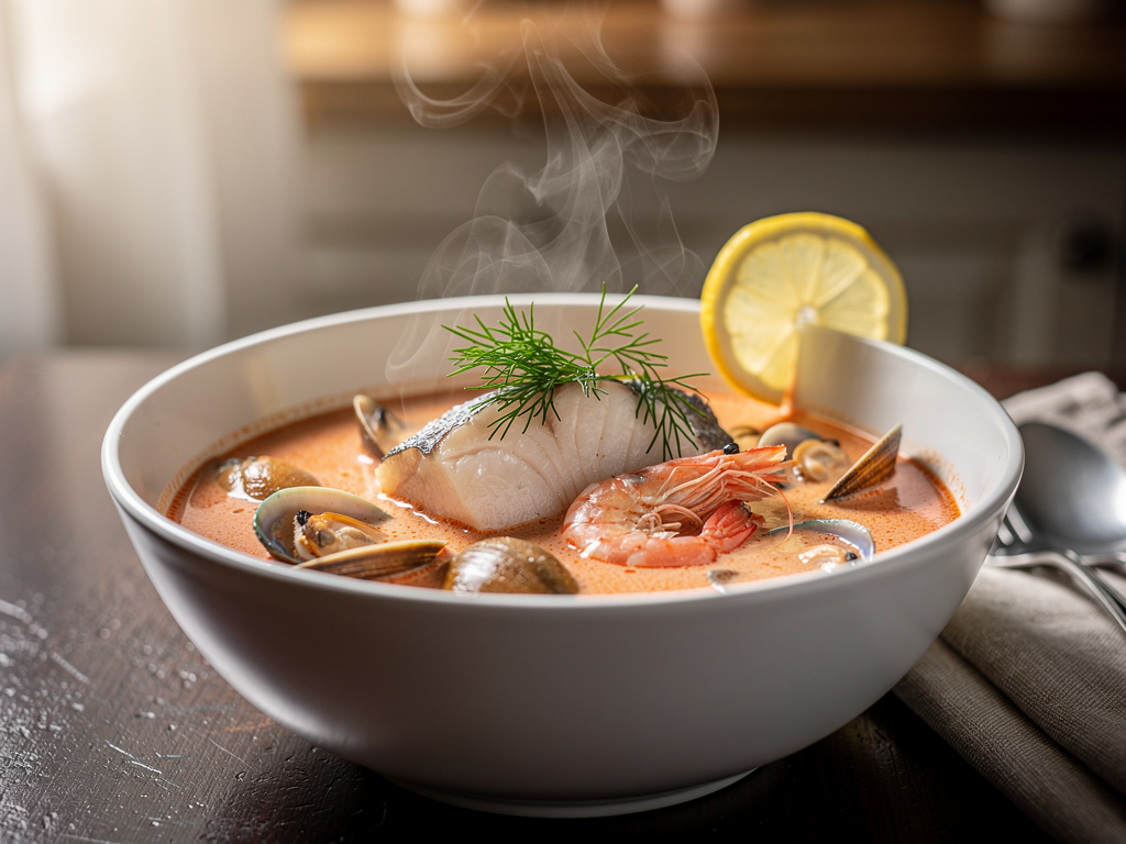 Fish and Ramen Noodle Soup