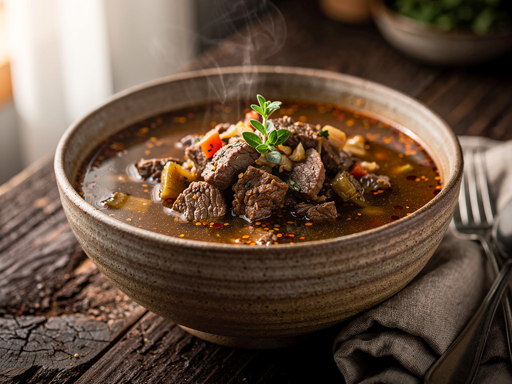 Hot and Sour Beef Soup with Lime
