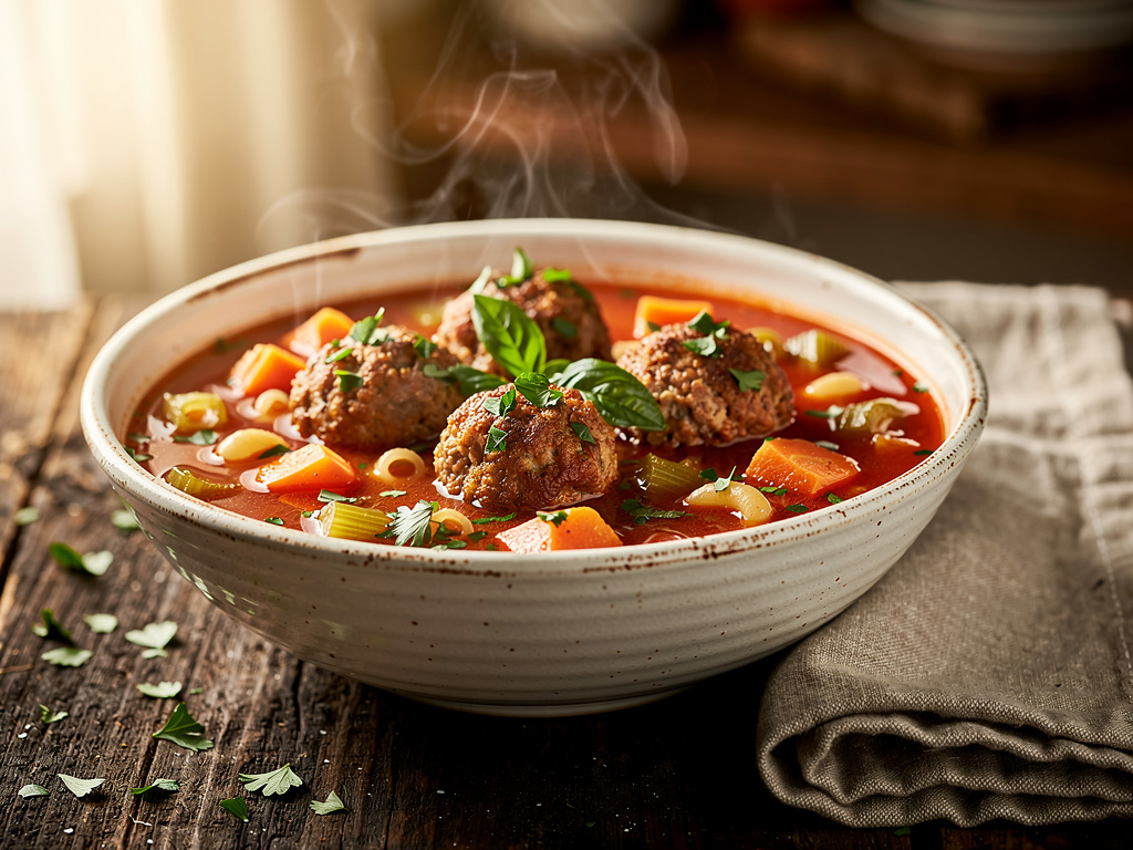 Italian meatball soup