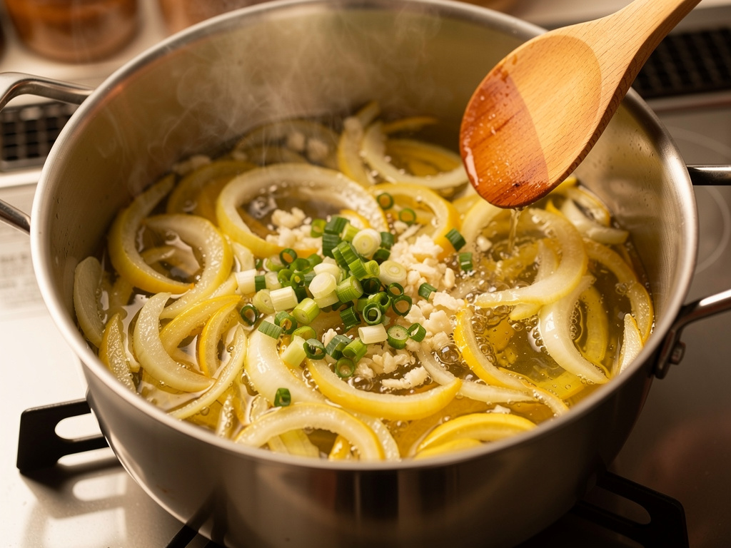 Sautéing the aromatics until fragrant.