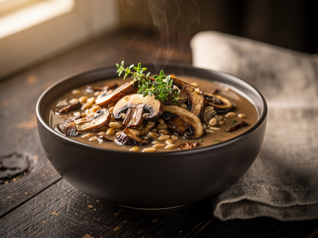 Mushroom Farro Soup