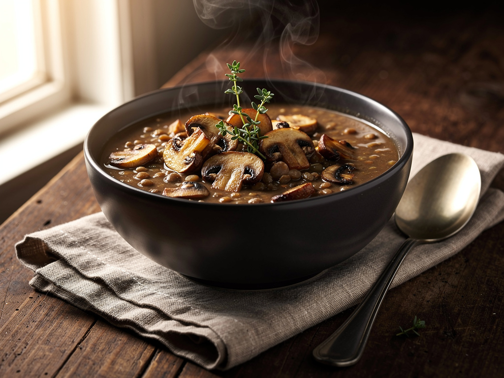 Mushroom Lentil Soup