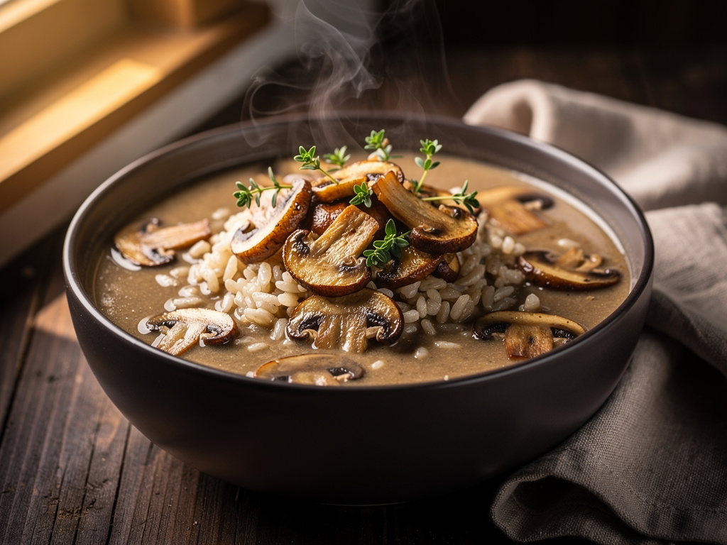 Mushroom Rice Soup
