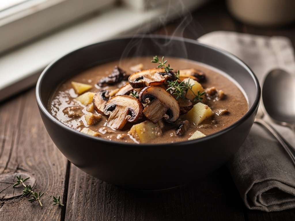 Potato Soup with Dried Mushrooms