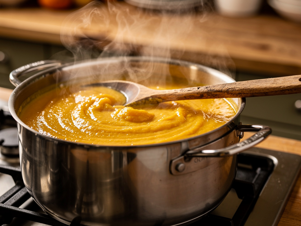 Let the soup simmer to develop deep, rich flavors.